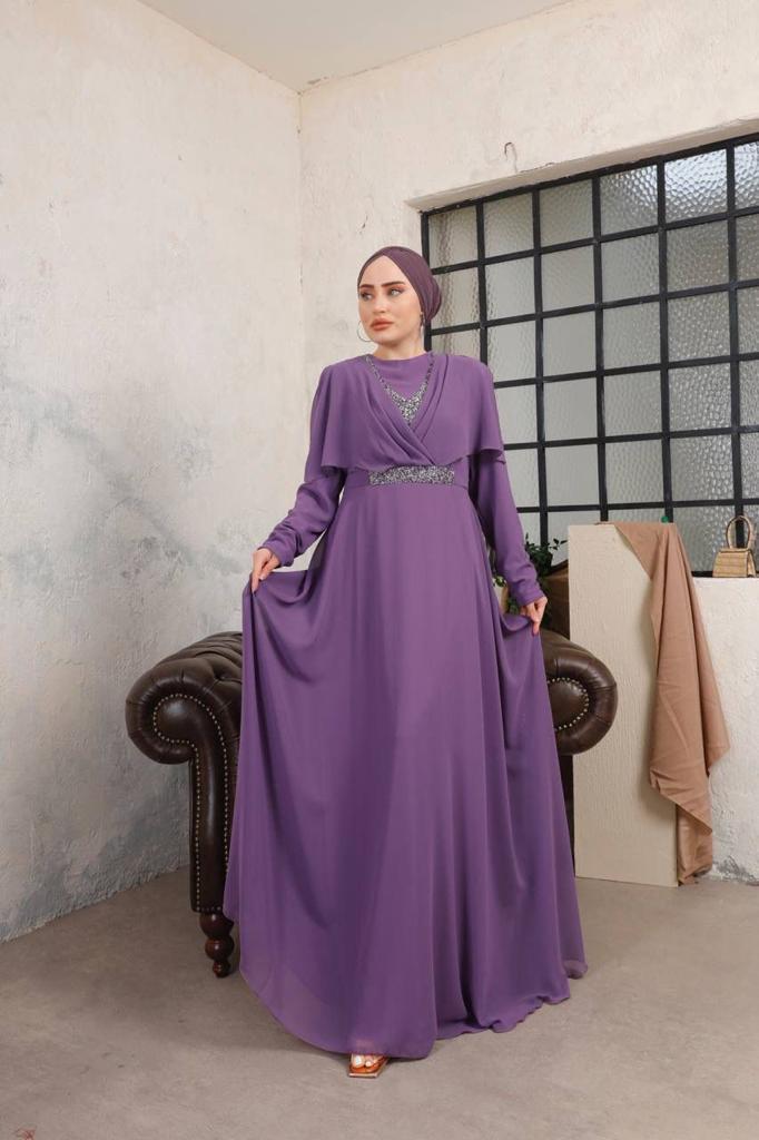 Purple Chiffon Dress Plus and Regular Sizes