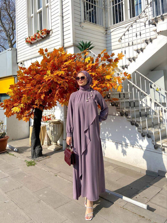 Pearl Colar Abaya Dress