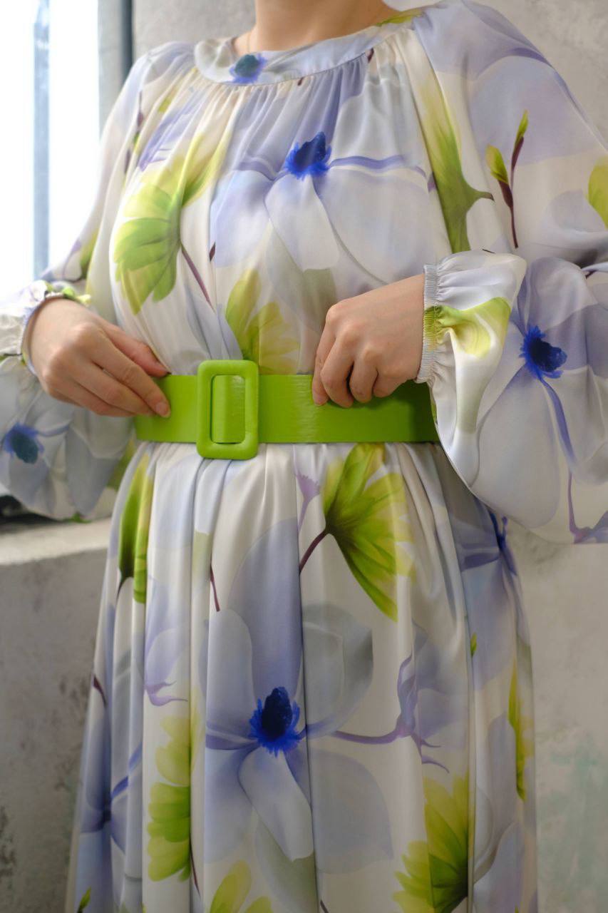 Summer Satin Floral Dress