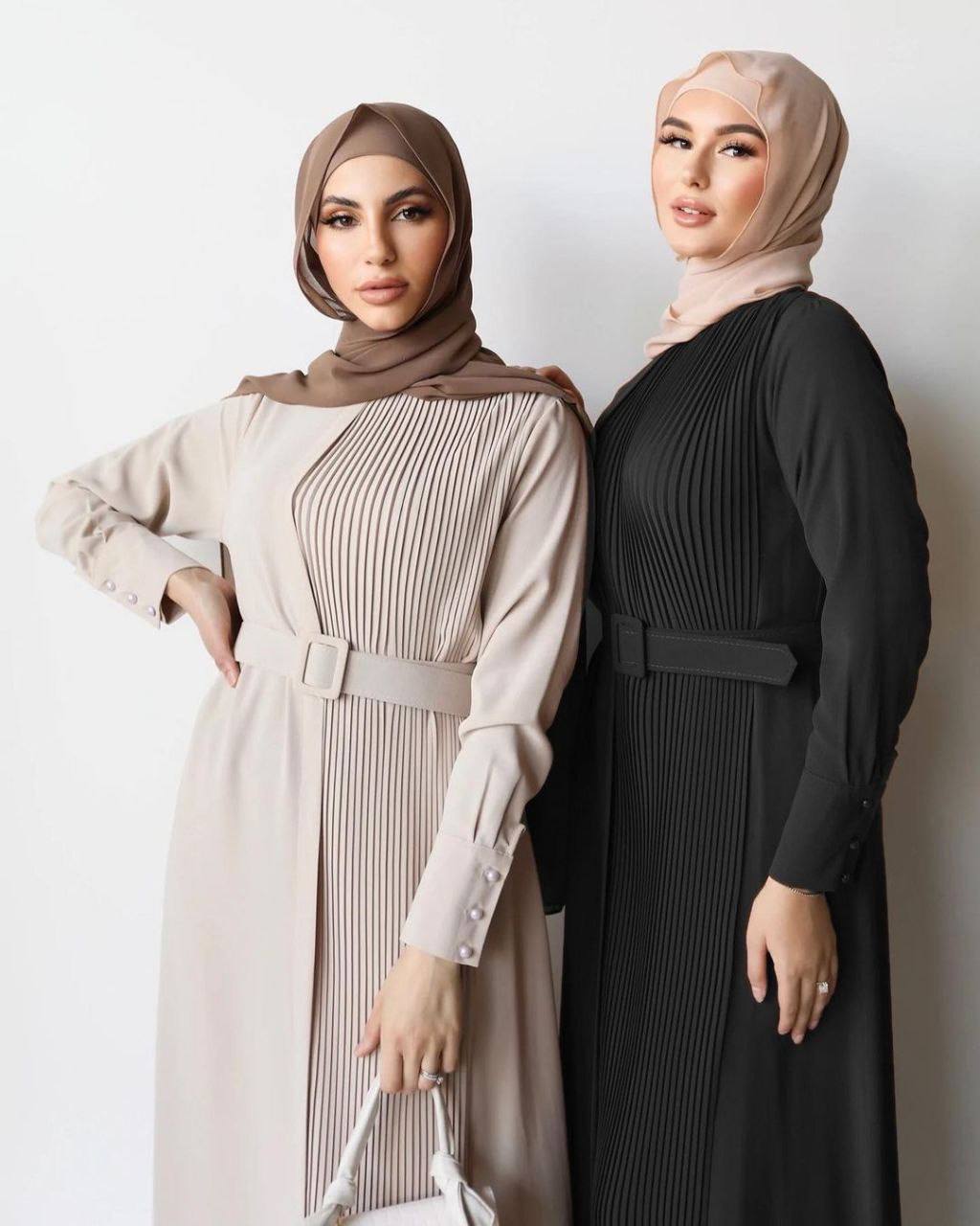 half pleated dress Pleated A-Line Mother of the Bride & Groom Dress with Scoop Neck Half Sleeves and Beadings