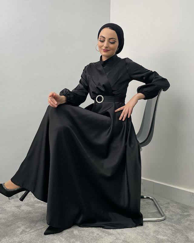 Elegant Black Satin Maxi Dress for Women - Perfect for Special ... Elegant Black Satin Maxi Dress for Women - Perfect for Special ...