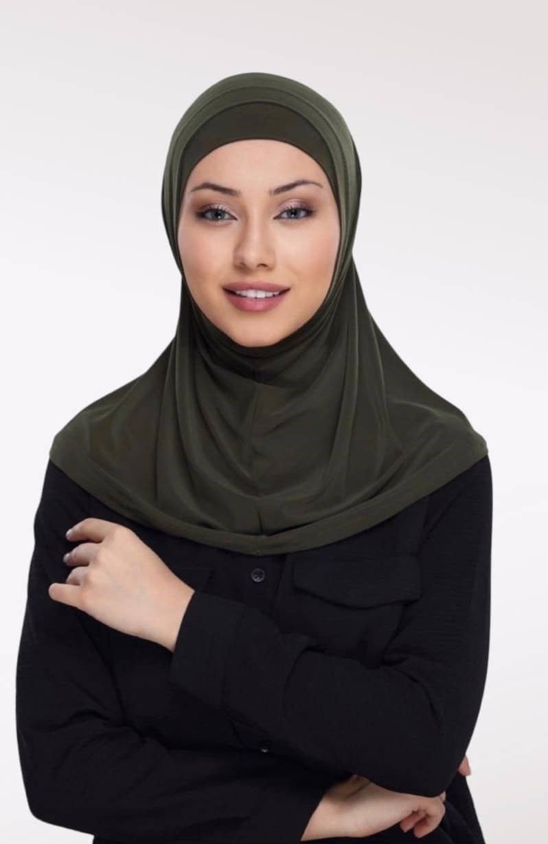 Dark Green Two Piece Hijab Rosama Fashion