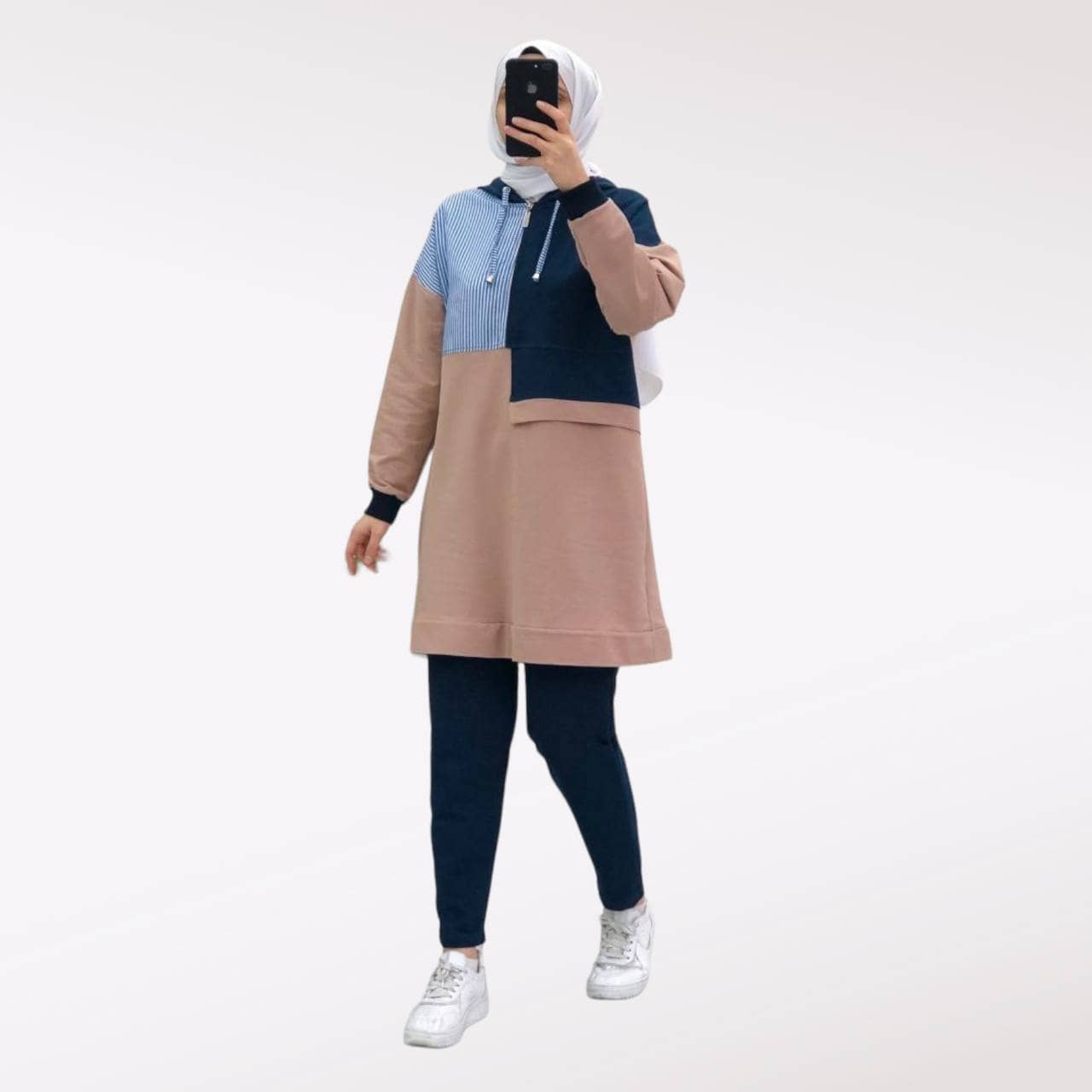 Long-Top-Multicolored-Hoodie-Set-1-Rosama-Fashion