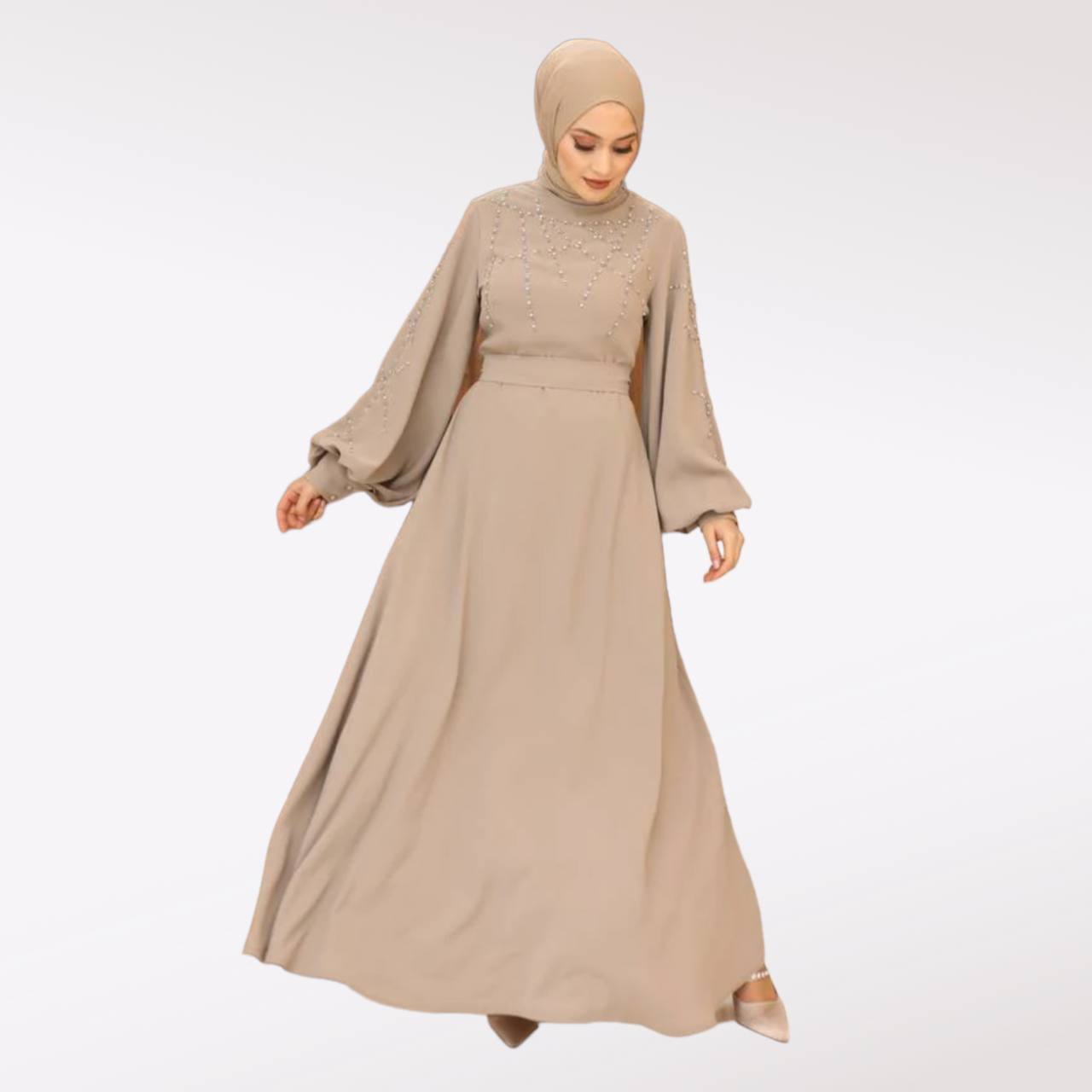 Puff-Sleeve-Elegant-Dress-1-Rosama-Fashion