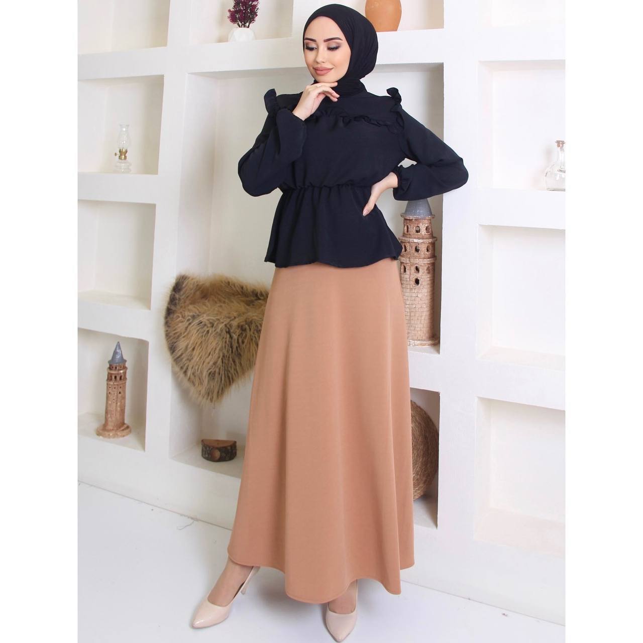 Shirt-and-Skirt-Set-Black-4-Rosama-Fashion