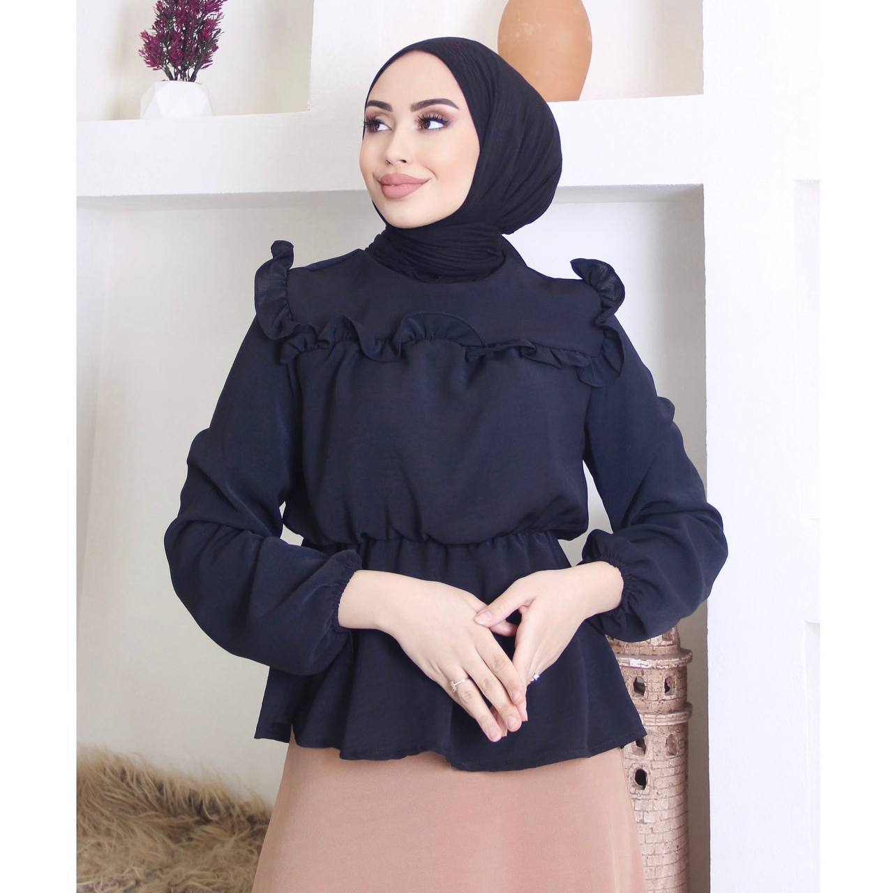 Shirt-and-Skirt-Set-Black-6-Rosama-Fashion