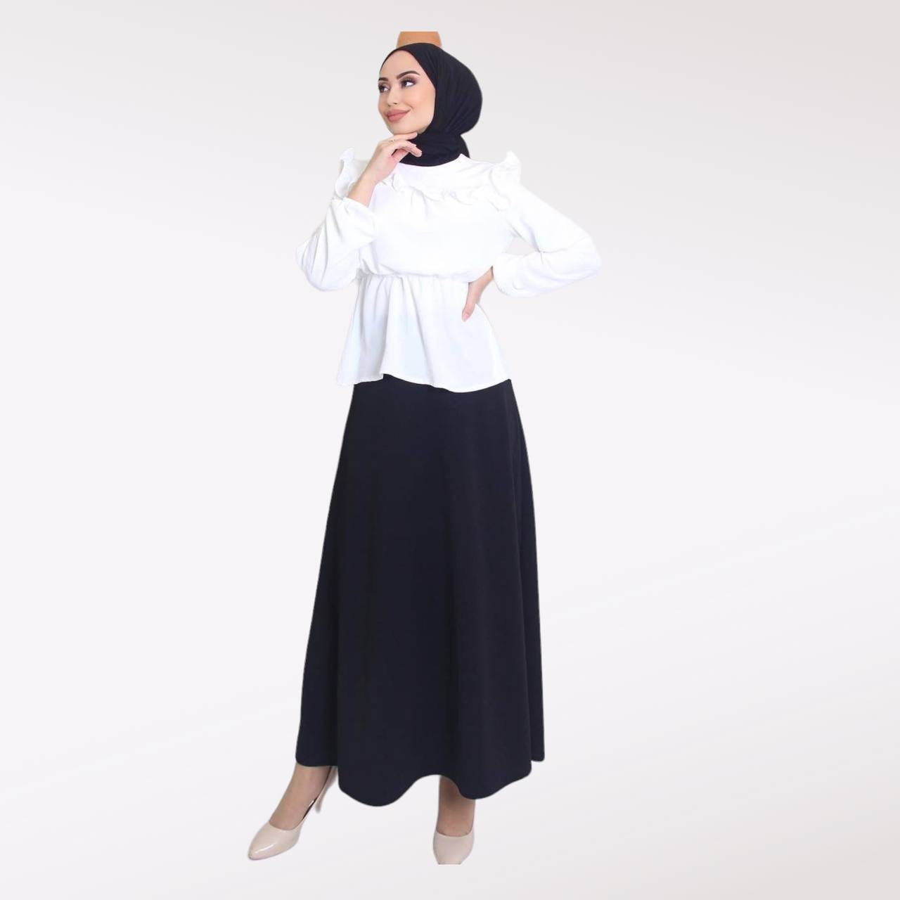 Shirt-and-Skirt-Set-White-1-Rosama-Fashion