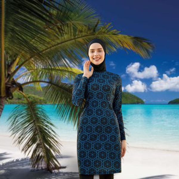 Blue Designed Top Swimsuit - Rosama Fashion