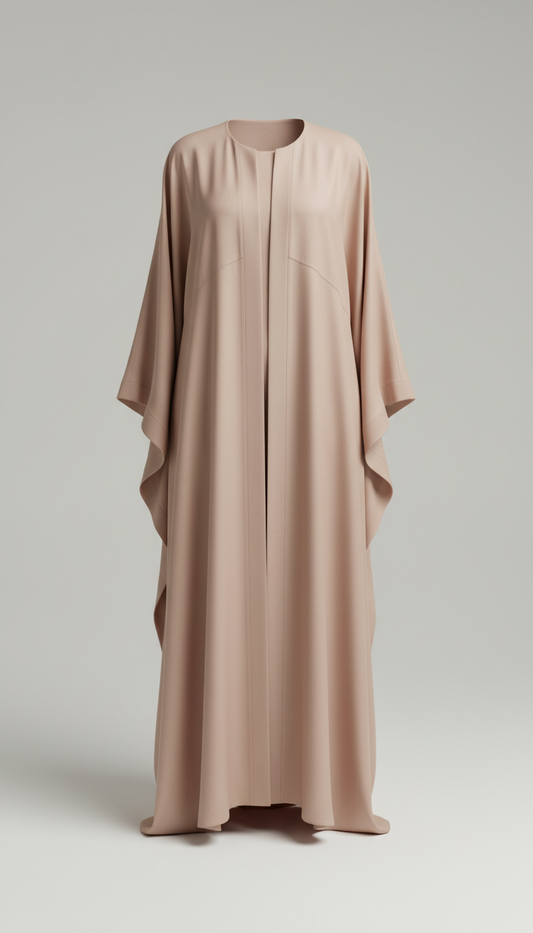 Blush sand silk abaya