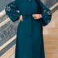 Sleeve Design Button-Up Abaya Dress