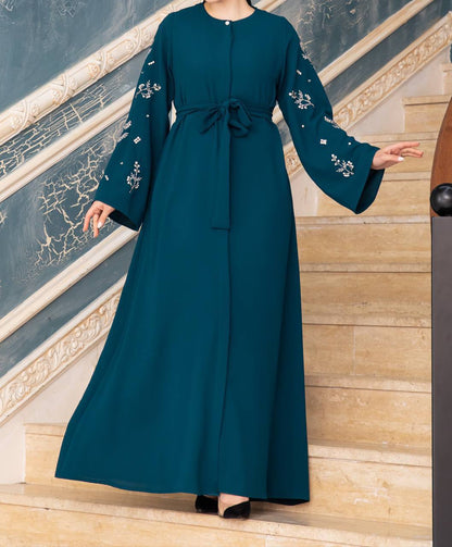 Sleeve Design Button-Up Abaya Dress Rosama Fashion Sleeve Design Button-Up Abaya Dress Rosama Fashion