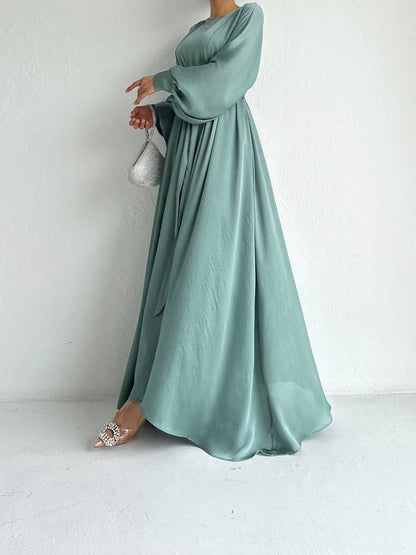 Mint Open Kimono Abaya Set