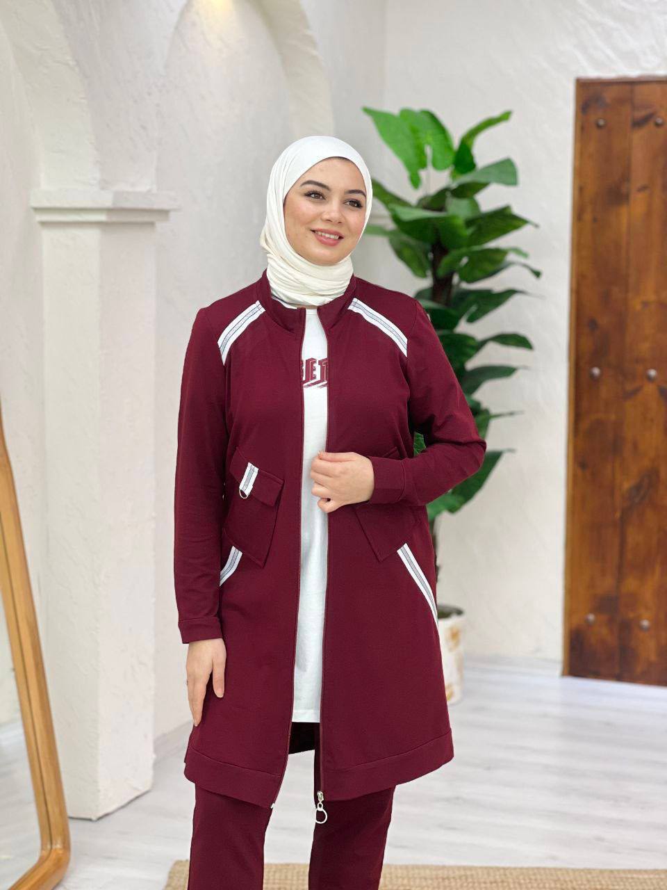 Burgundy Tracksuit 3 Piece Set