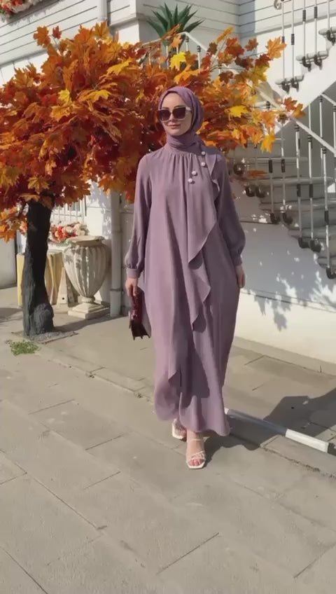 Pearl Colar Abaya Dress
