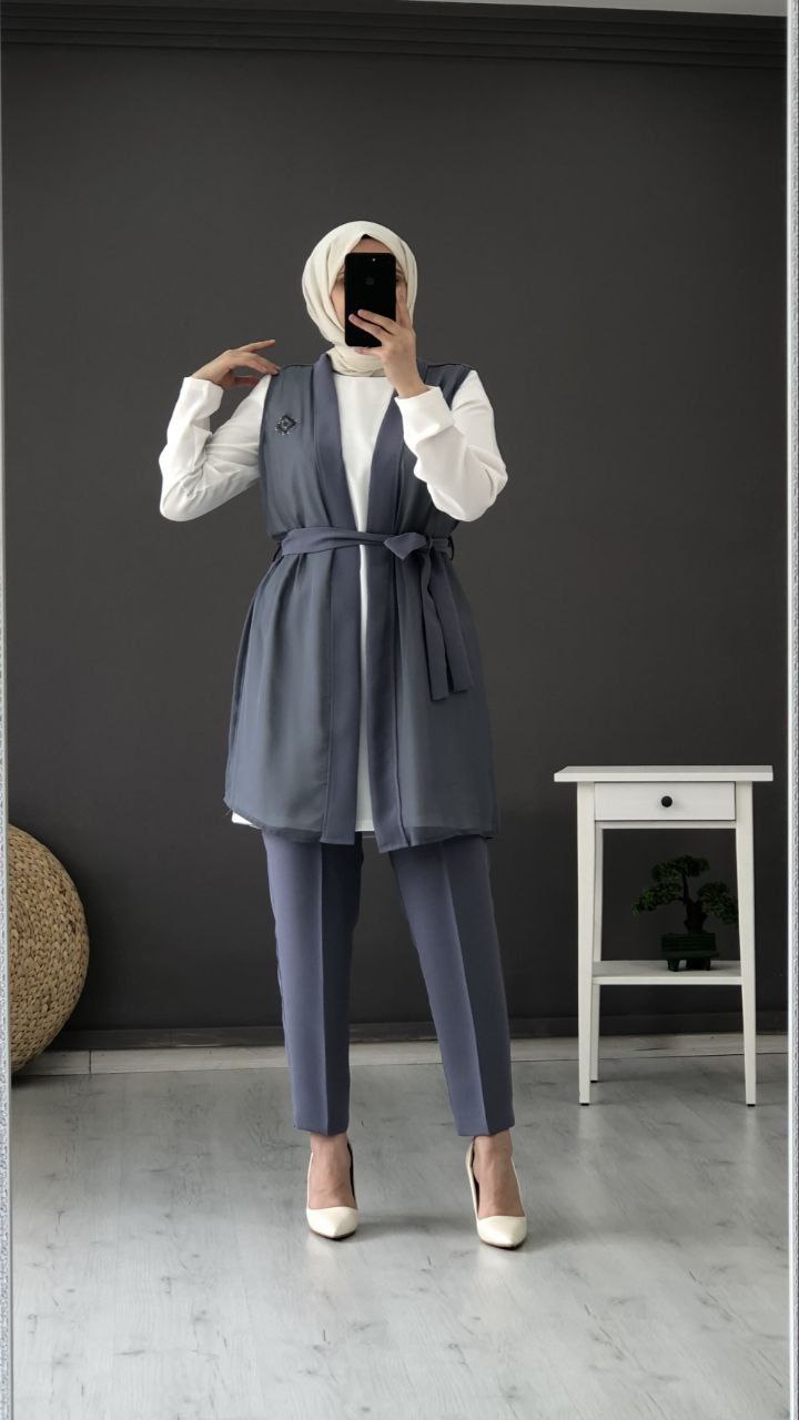 3-Piece-Grey-Chiffon-Vest-Set-2-Rosama-Fashion
