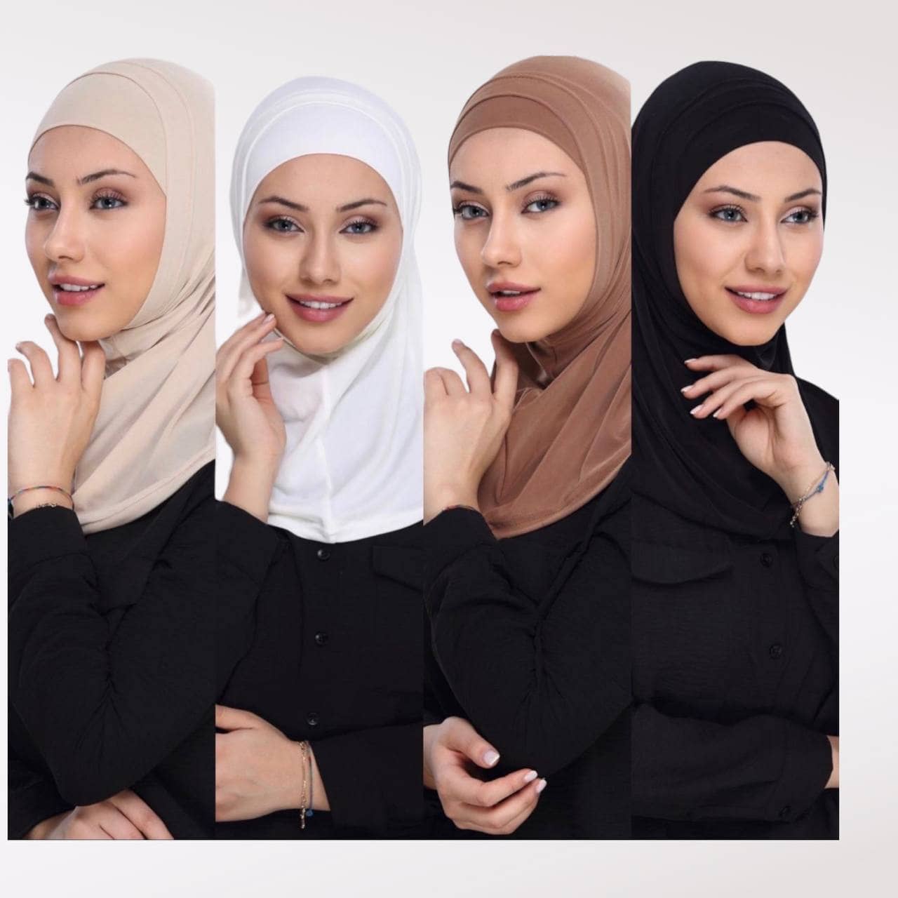 Cream | White | Black Two Piece Hijab Rosama Fashion