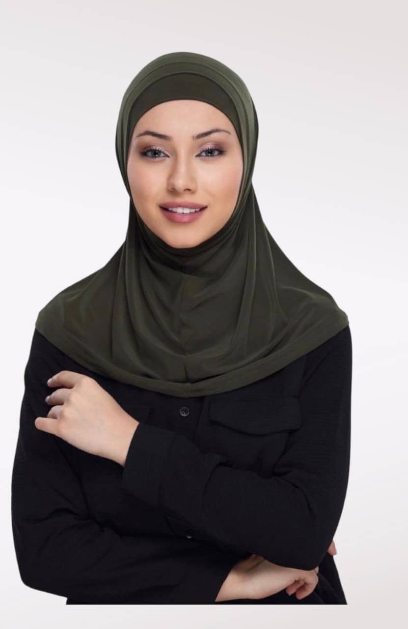 Dark Green Two Piece Hijab Rosama Fashion