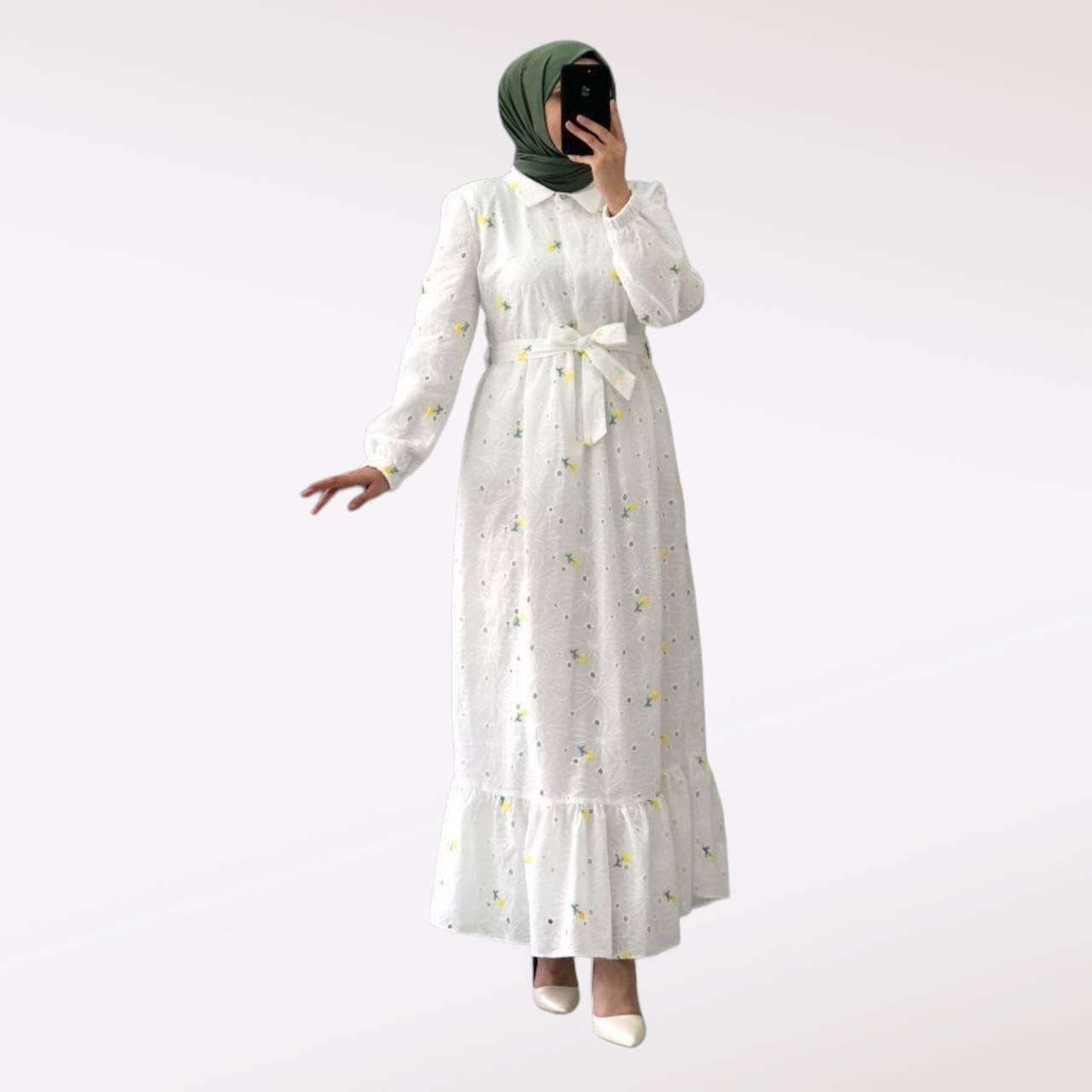 Buy Bunaai Olivia Mustard Cotton Maxi Dress For Women Online