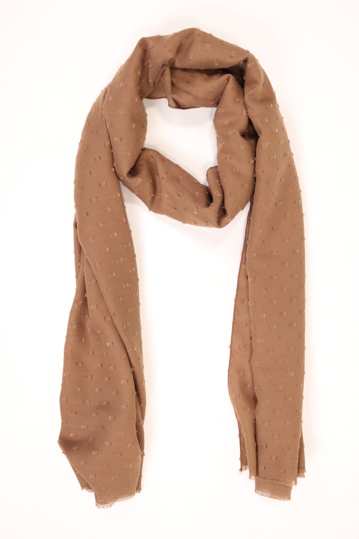 Dotted-Cotton-Scarf-Light-Brown-2-rosama-fashion