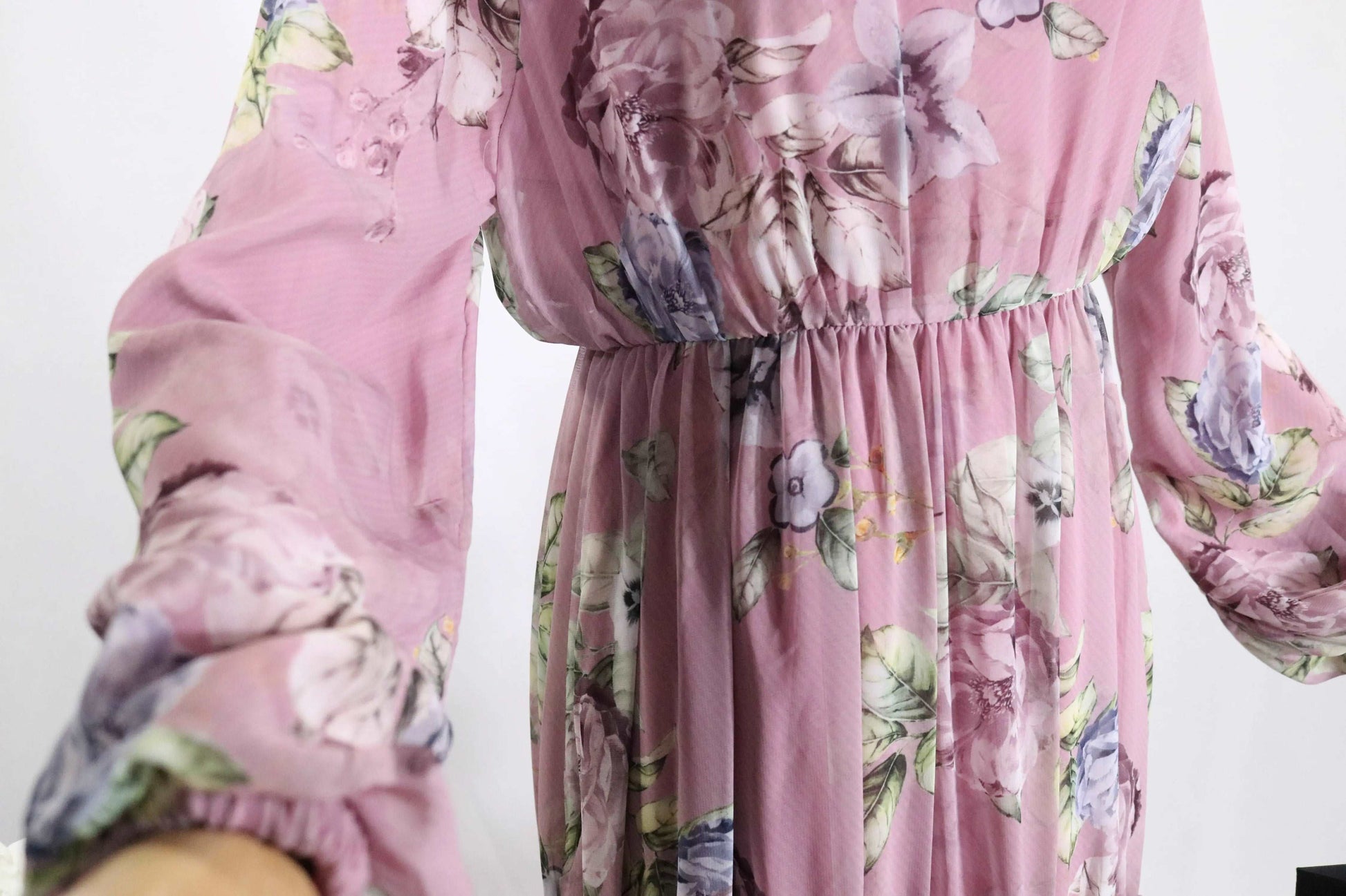 Stylish Dusty Rose Floral Chiffon Maxi Dress - Buy Now | Rosama Fashion Stylish Dusty Rose Floral Chiffon Maxi Dress - Buy Now | Rosama Fashion