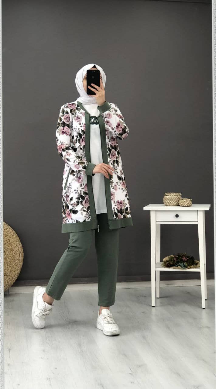 Floral-3-Piece-Outwear-Green-2-Rosama-Fashion