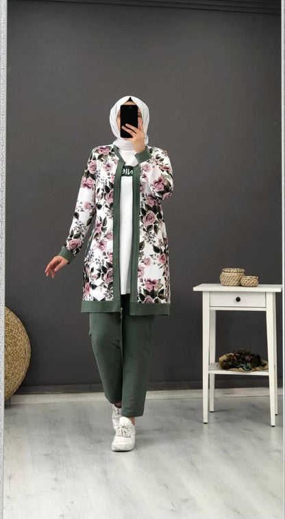 Floral-3-Piece-Outwear-Green-3-Rosama-Fashion