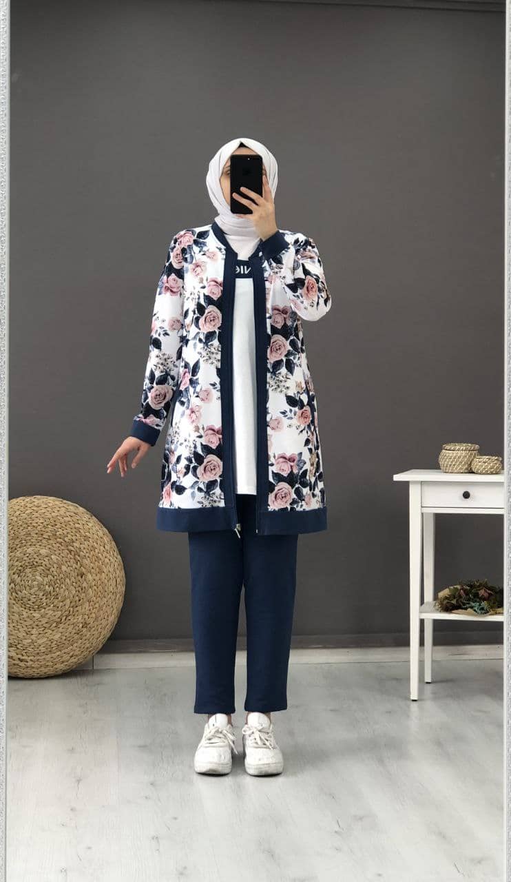 Floral-3-Piece-Outwear-Navy-Blue-2-Rosama-Fashion
