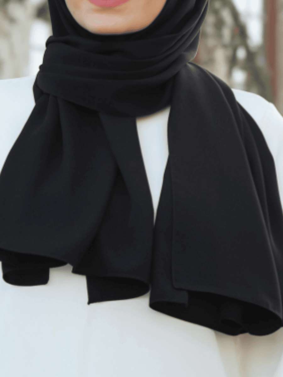 Black Madina Hijab High Quality Rosama Fashion