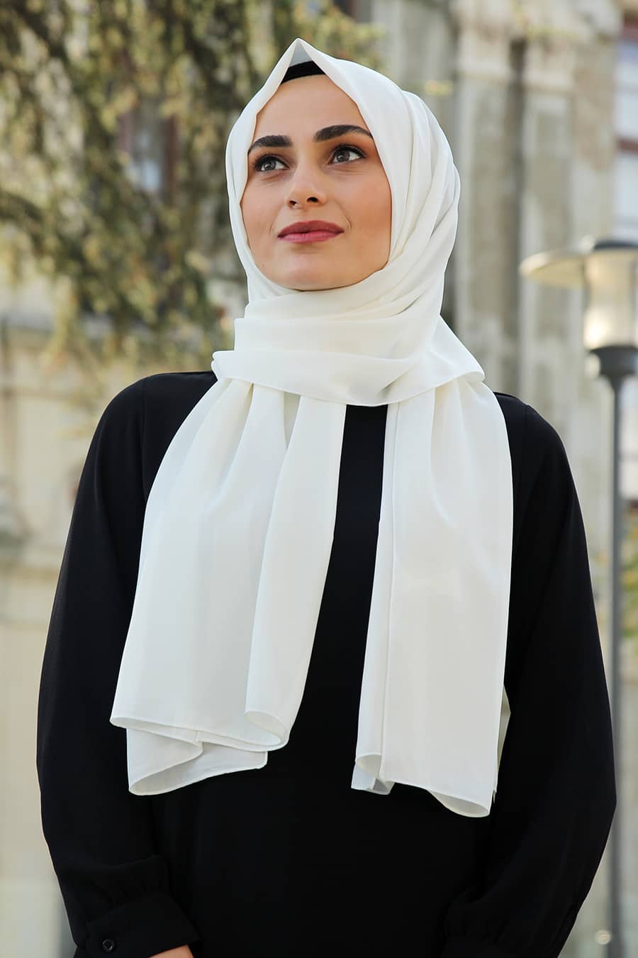 White Madina Hijab High Quality Rosama Fashion