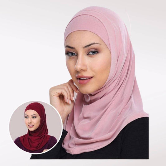 Pink Two Piece Hijab Rosama Fashion