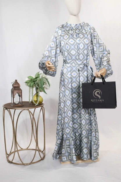 Satin Long Sleeve Maxi Dress Rosama Fashion