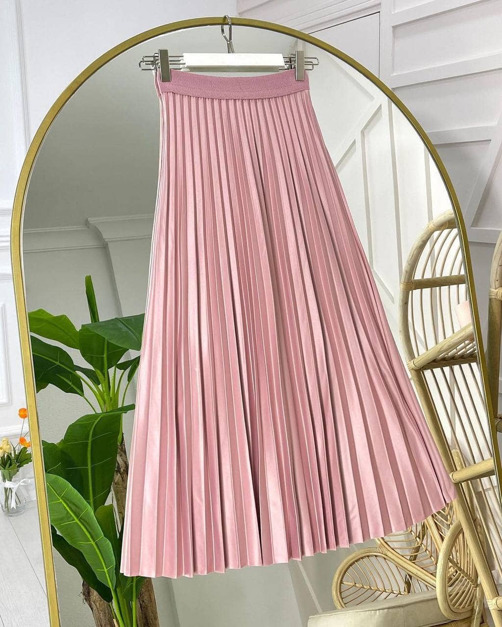 Solid-Pleated-Skirt-Pink-1-Rosama-Fashion