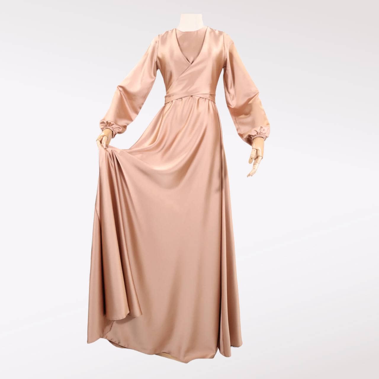 Elegant Wrap Around Tie Satin Maxi Dress - Shop Now | Rosama Fashion